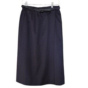 Ungaro Skirt A-Lined 100%‎ Wool Wrap Lined Belt Purple Italy Women's Sz 8